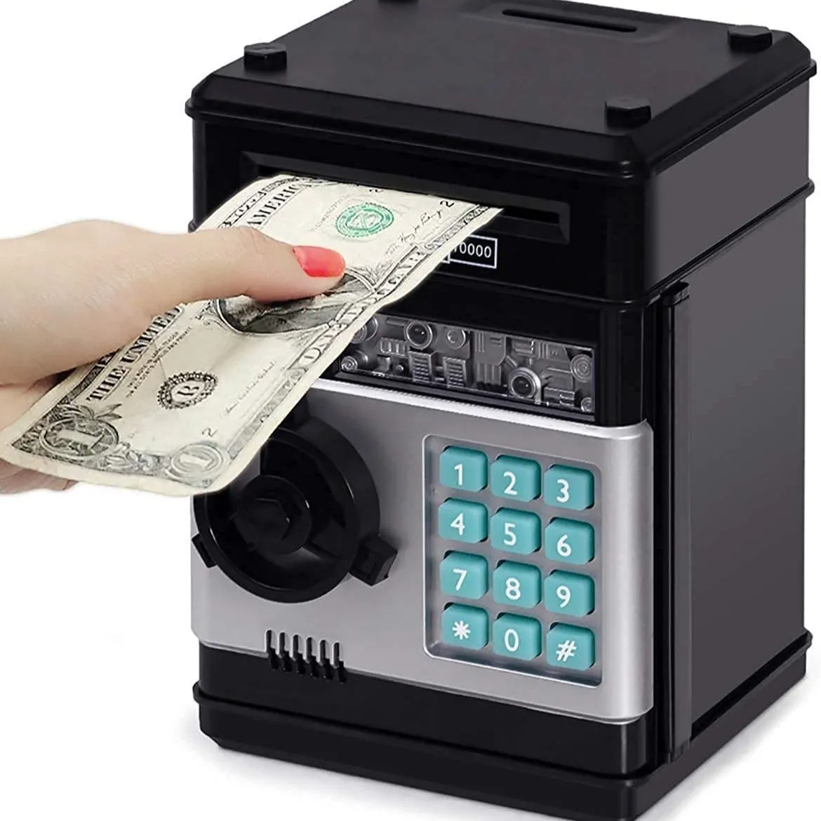 Nowości Electronic Piggy Bank Bezpieczne skrzynki pieniężne dla dzieci cyfrowe monety gotówkowe oszczędności Safe Depozyt ATM MASZE