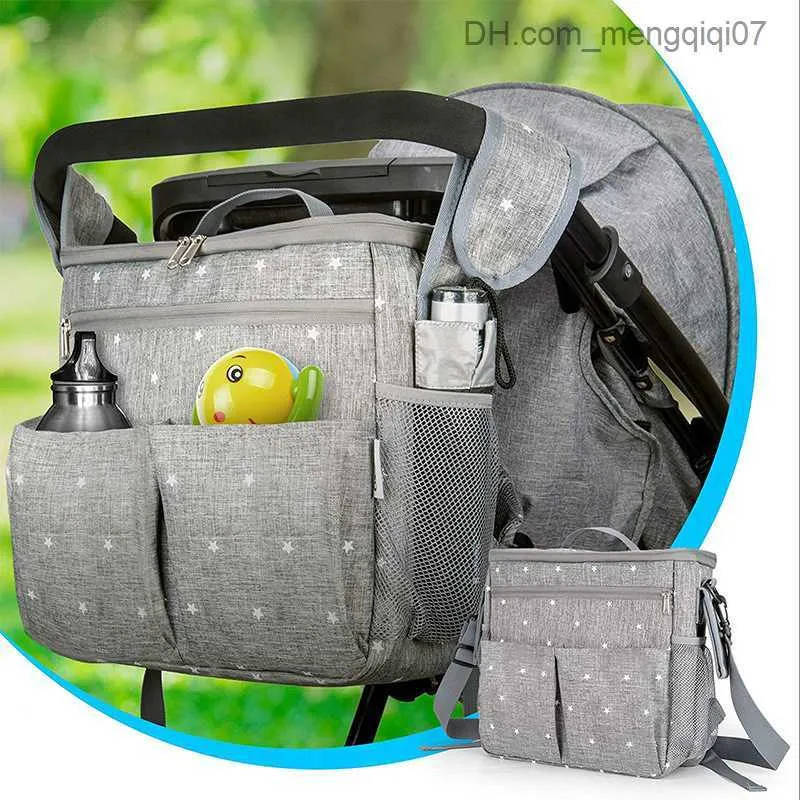 Diaper Bags Baby diaper backpack multifunctional small sleeping bag used for mummy gray pregnant woman stroller Z230816