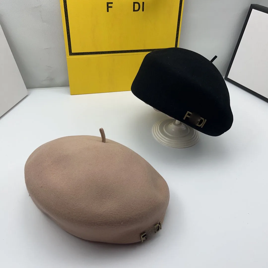デザイナーベレー帽子トレンド新しいウールペインターハット女神エッセンシャルシングルアイテム2色利用可能