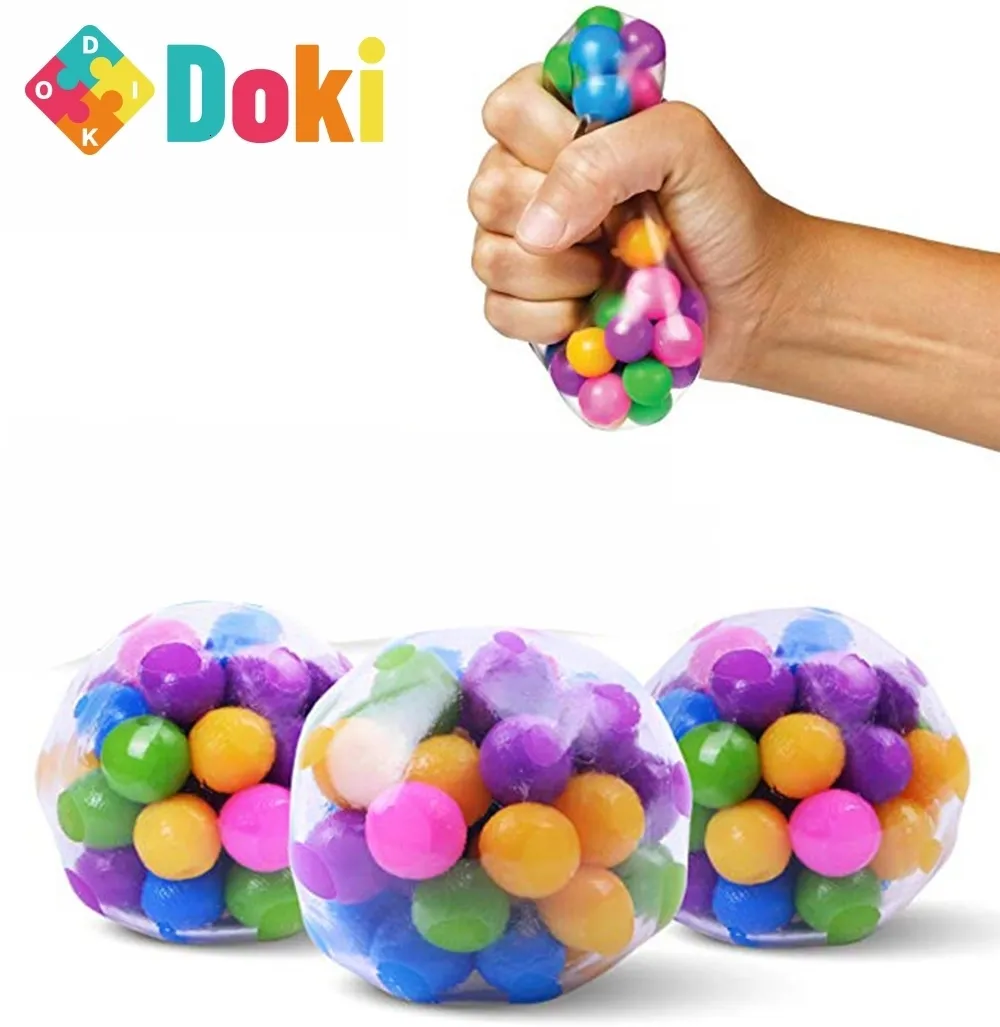 Zabawa dekompresyjna 3PCS Clear Stress Balls Kolorowa kula autyzm nastrój Squeeze ulga Zdrowa zabawka Zabawna gadżet wentylacja dla dzieci Prezent 230816