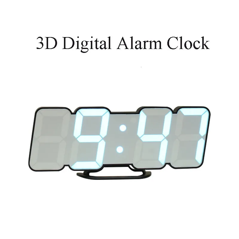 Wall Clocks 3D Digital Alarm Clock Remote Control Timer Voice Temperature Dimmable 115 Colors LED Electronic Table Watch 230816