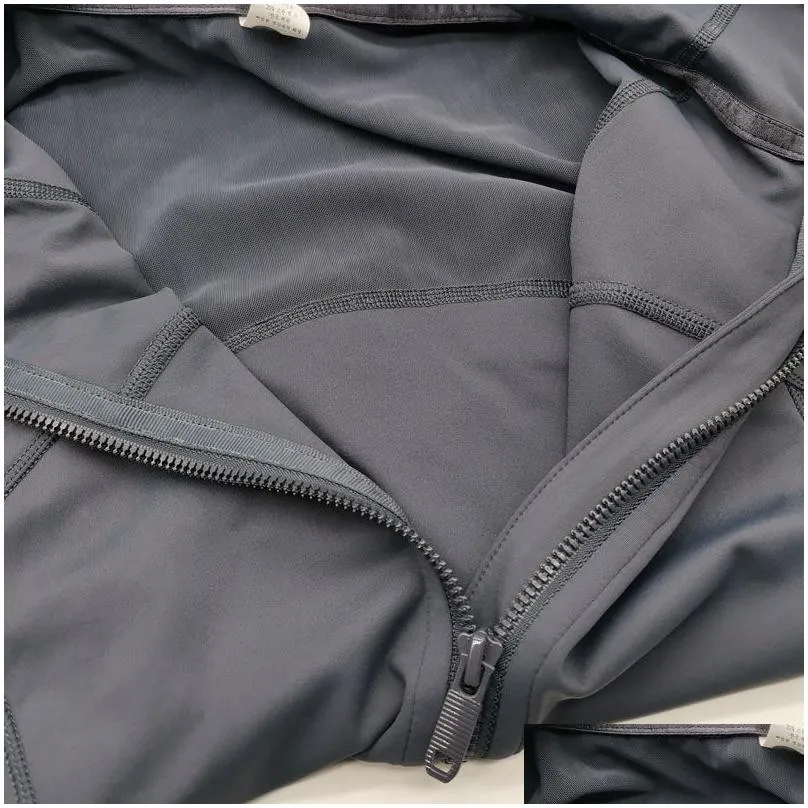 L2088 Hooded Jacket Slim Fit Sweatshirts Yoga Top Hip Length Sports Jackets with Thumbholes Soft Breathable Gym Coat Autumn Winter Long Sleeve