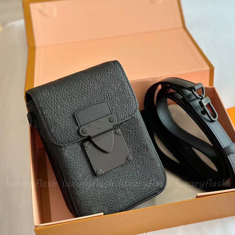 Akşam çantaları adam tasarımcı crossbody çantalar moda kilit dikey mini telefon çantası yeni 23ss kadın omuz çapraz vücut