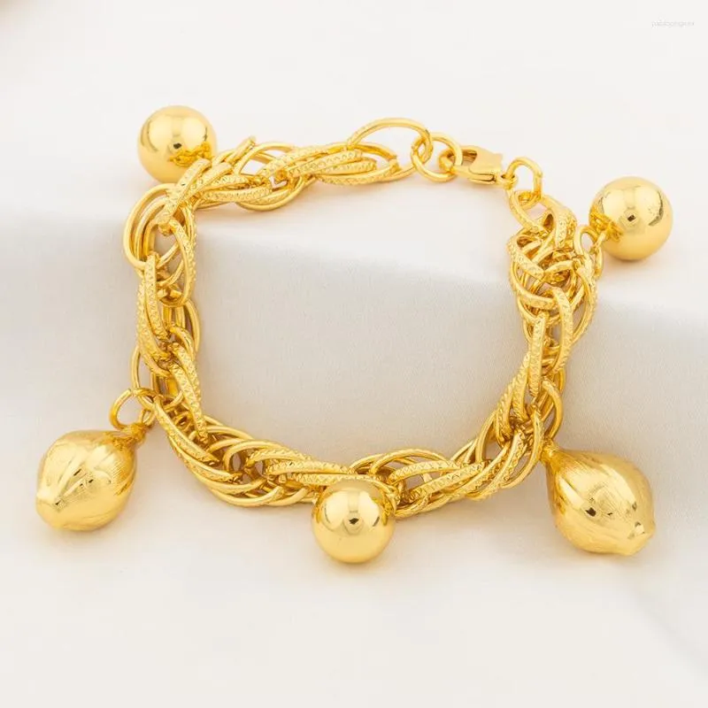 Braccialetti a maglie YM per donne Catena a mano in rame Geometria Pentagramma Cuore Perline Ciondolo Braccialetto con ciondolo Set Gioielli di moda_voghion.com