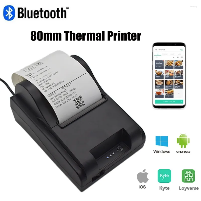 80mm Thermal -Quittungsdrucker für Kassiererdruckrechnungen, die mit Android und Windows Bluetooth kompatibel sind