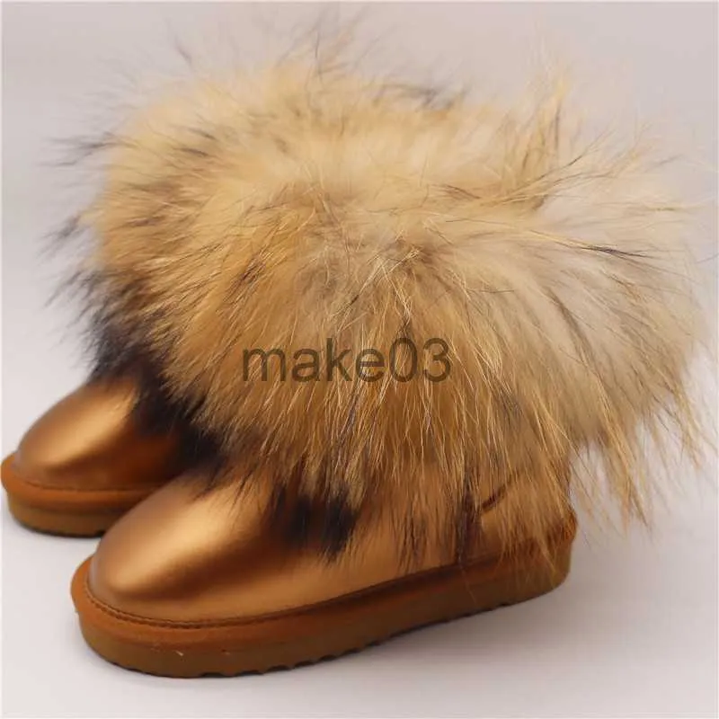 Botas clássicas Fox Fur 2023 Botas para meninos meninos Botas de neve genuíno Inverno Inverno Sapatos infantis de pelúcia Botas crianças Zapatos J230816