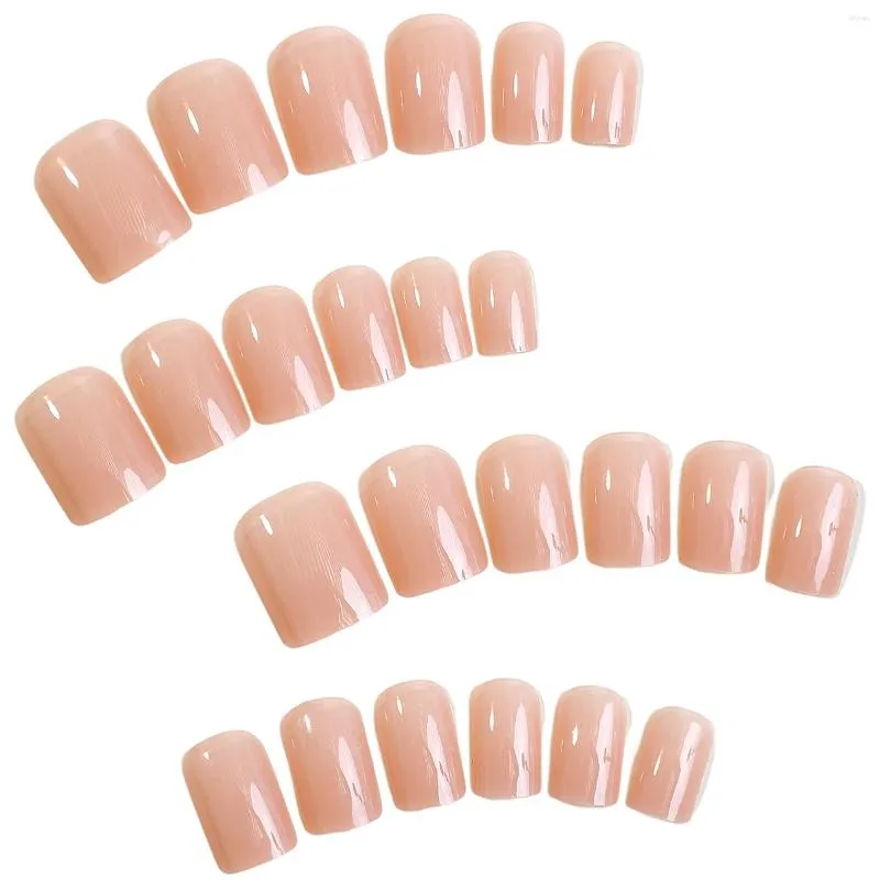 False Nails Solid Nude Color Nail For Girls Sweet & Charming Reusable Fake Women And Girl Salon