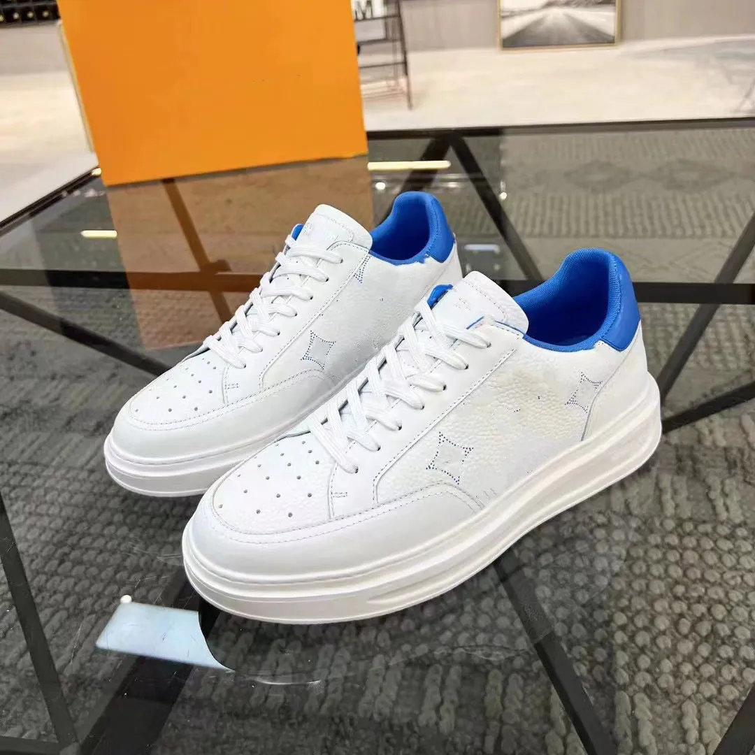 Luis Vuittons Designer Lvse Beverly Top Top Top Hills Mens Shoes Sports White White Sneaker Sneakers Stars Leathers Low Top Runner Lace Up Plat