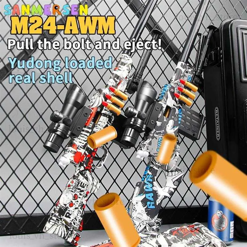 98K Soft Bullet Gun LDRENS TOY BOY GUN AWM SCAL Kasta snikskytt som äter CKEN -modell M24 Full uppsättning av mjuka kula Toys T230816