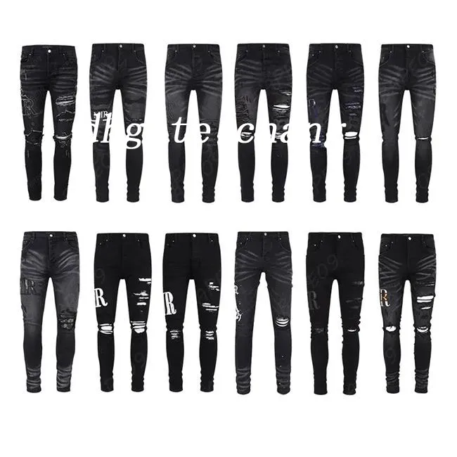 Herren Jeans Designer Destgiertes Ripped Skinny Cowboy Pant Jeans Rock Revival Hosen gerade schlanker elastischer Denim Fit Moto Hosen Trendy Streetwear 824117549