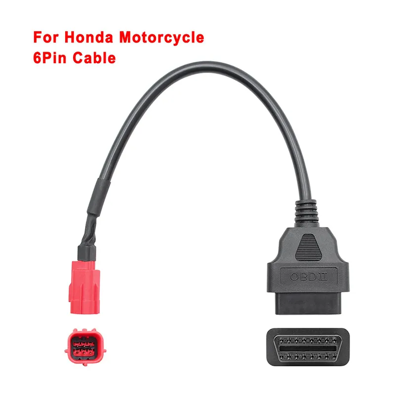 Obd Motorcycle Cable For 6 Pin Plug Cable Diagnostic Cable 6pin To Obd2 16  Pin Adapter