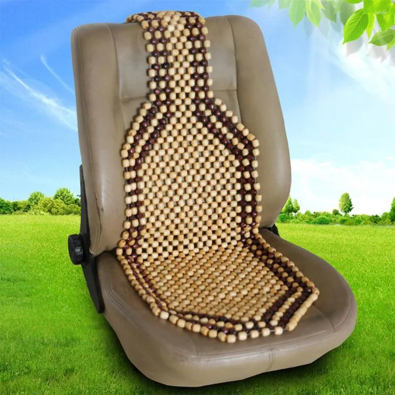 Car Seat Covers Wood Auto Front Cover Waterproof Beaded Universal Home Chair Pad