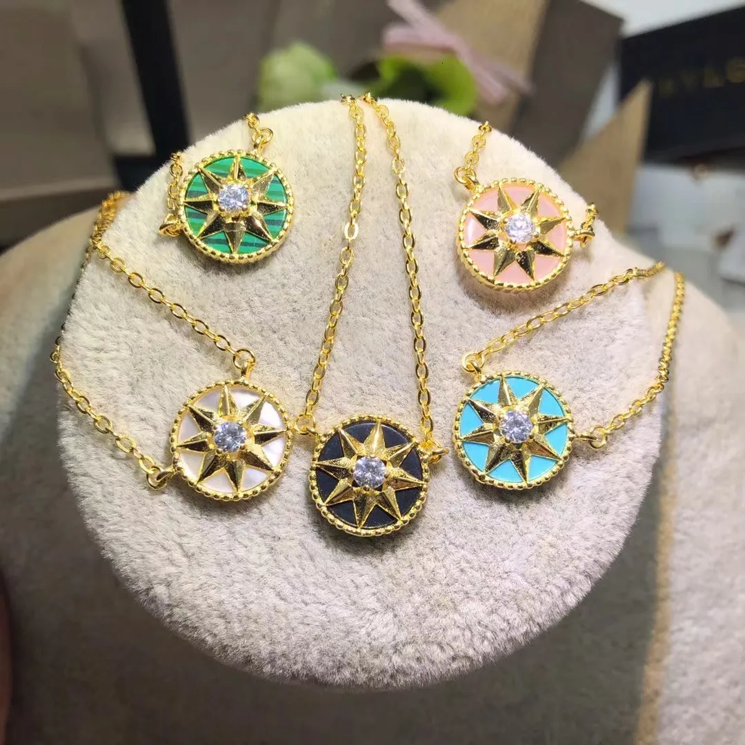 Collares colgantes collar de brújula para mujeres amigas amigos chapado en esterlina sier de perla joyas de viaje de viaje regalos 230816