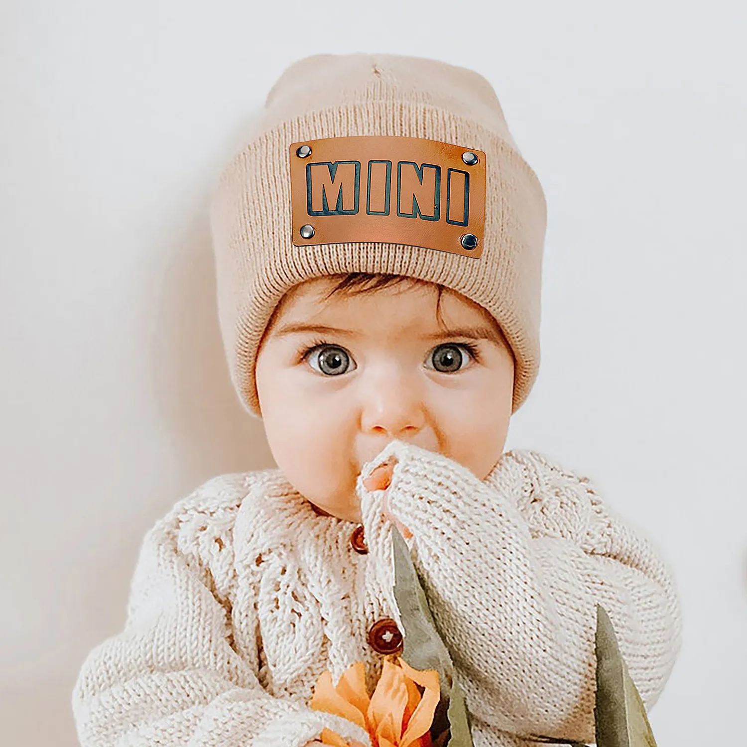 M610 New Autumn Winter Infant Baby Kids Knitted Hat Mini Letter Children Skull Beanies Caps Warm Woolen Hats