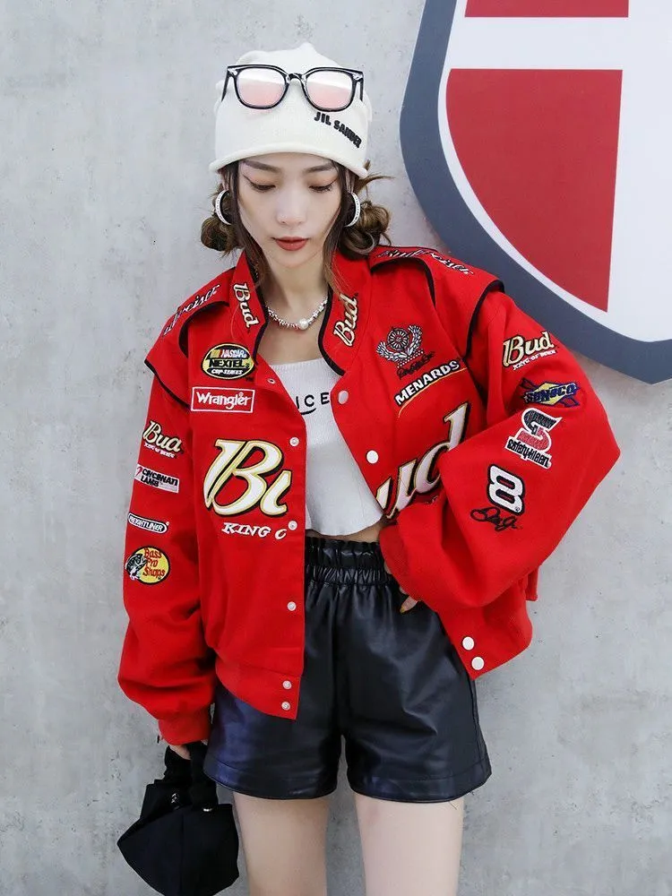 Jackets femininas Baseball Uniform Coat Womens Short Cotton Trendy Ins Design Spring e Autumn Style coreano 230815