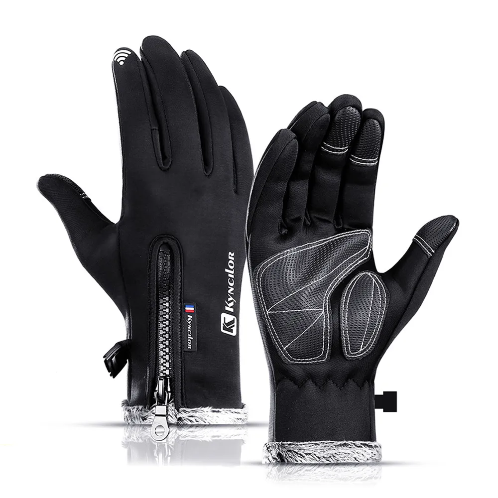 Vijf vingers handschoenen winter voor mannen plus fluweel warm touchscreen koude handschoen waterdichte winddichte niet -slip buiten sport rijden dames 230816