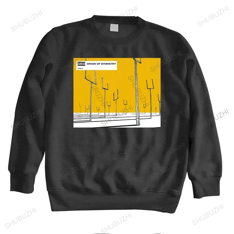 Men's Hoodies Sweatshirts men autumn sweatshirt black cotton hoody streetwear MUSE origin of symmetry vinyl cd cover unisex long sleeve homme hoodies 230815