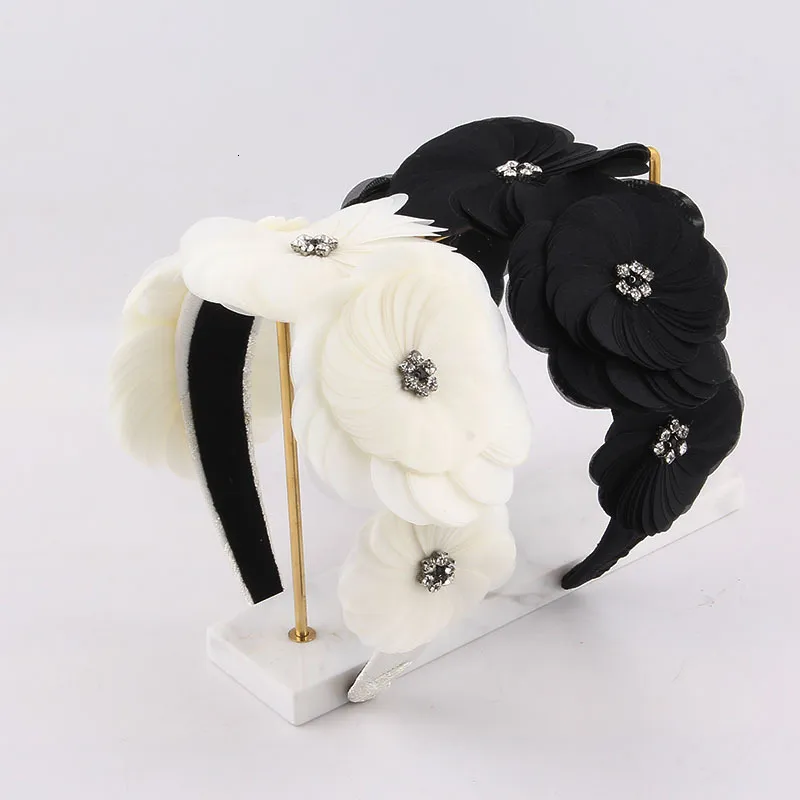 Свадебные украшения для волос Черная белая ручная рука импортированная органза свадебные волосы аксессуары короны