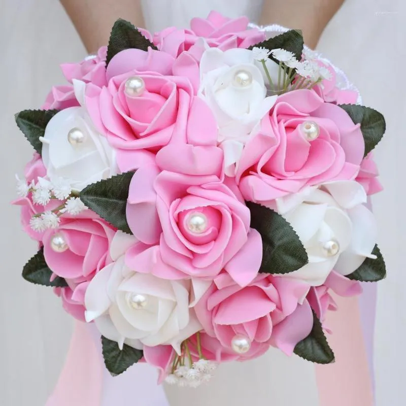 Wedding Flowers Fashion Bride Bukiet Hurtowa Ślubna trzymanie Perły Akcesoria Bukiety Buque de Mariage