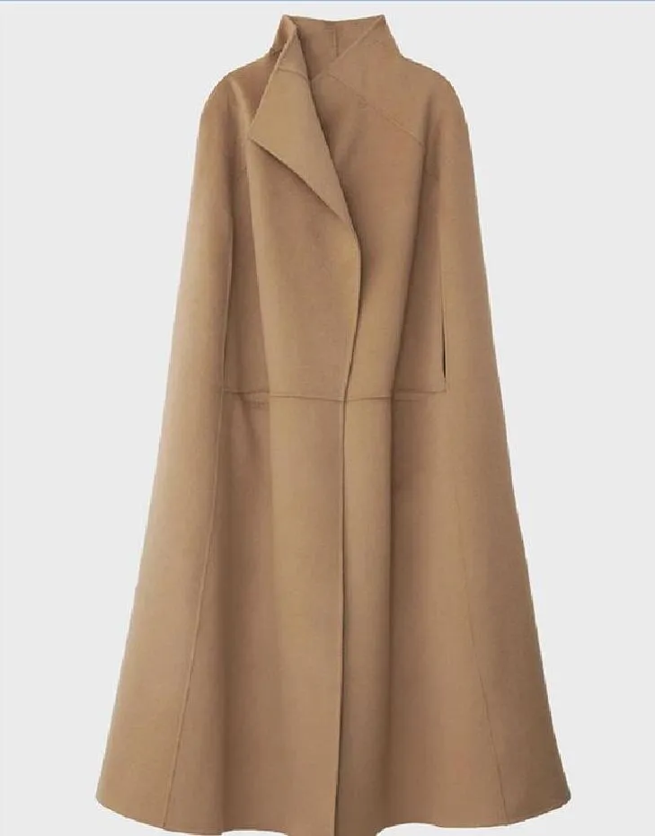 Women s Woolen Long Jacket Cape Coat Warm Winter Coat Long Cape Coat for Women