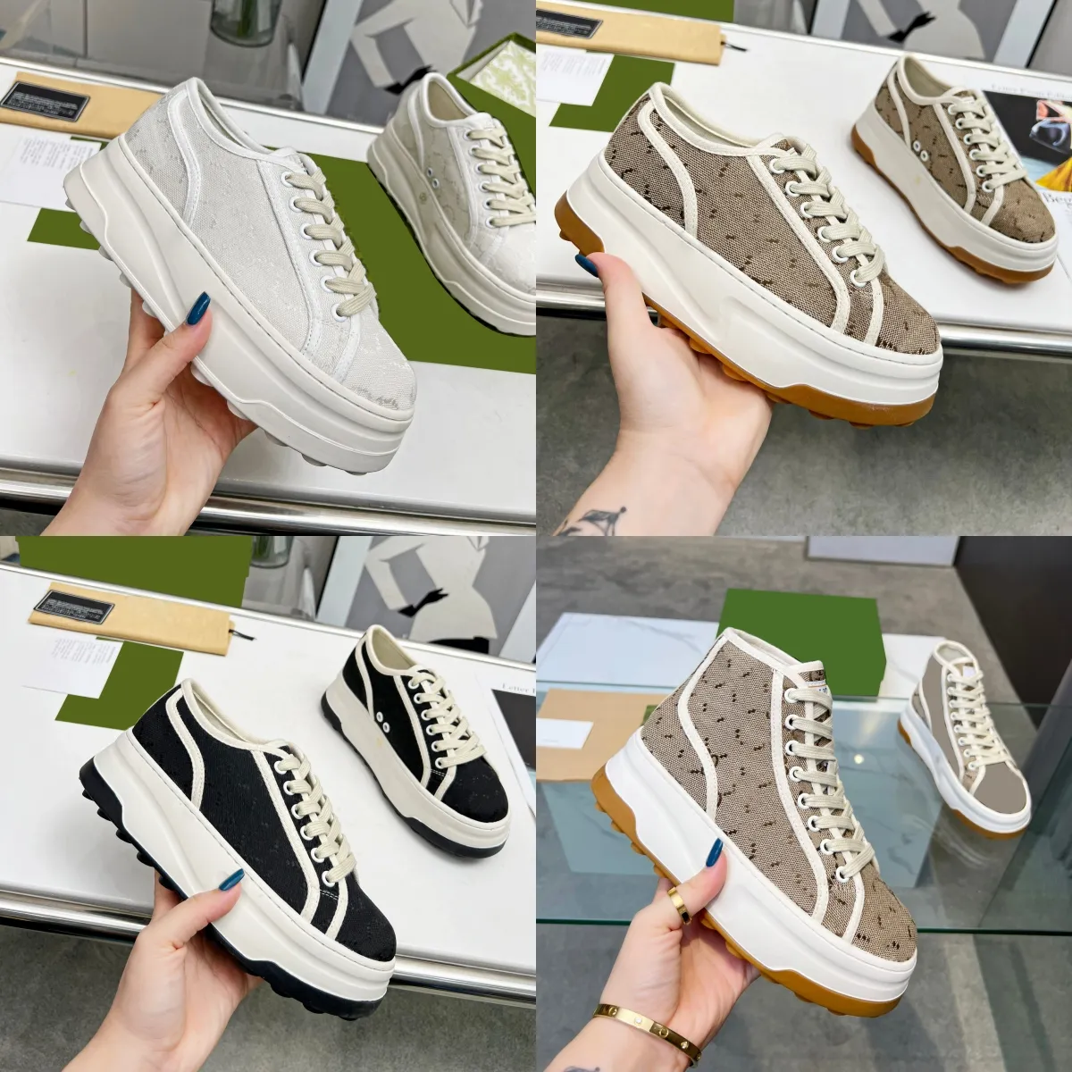 Sneakers de diseñador zapatos para mujeres g en relieve de zapatillas de impresión de letras de zapatillas