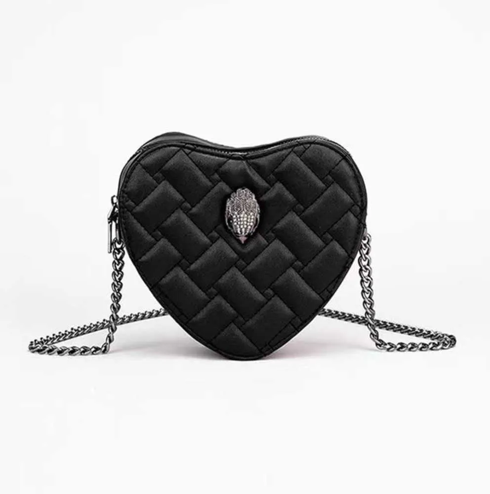 UK Luxury Kurt Geiger Eagle Head Rainbow Contrast Heart shaped Women Bag Spliced Bird Cross border Foreign style handbag