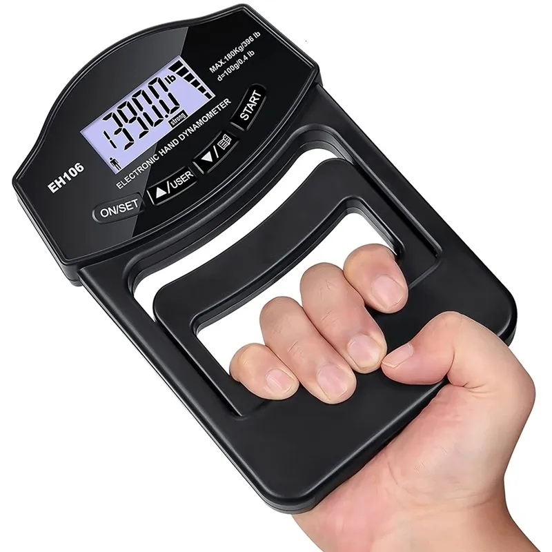 Probador de fuerza de agarre de mano 396lbs180 kg Medidor de dinamómetro digital USB pantalla LCD 230816