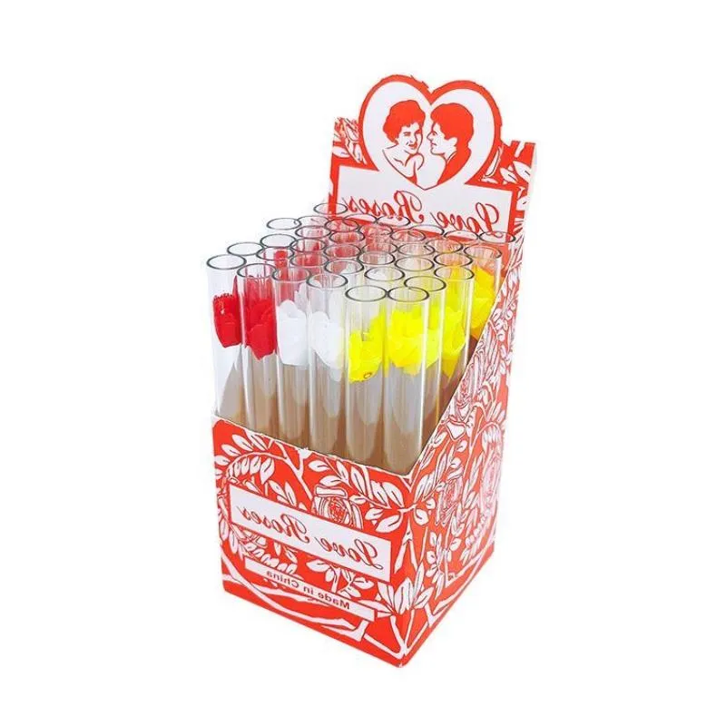 Love Rose Glass smoke pipes with Plastic Flower Inside 36pcs in one box tobacco pipes smoking accessory Hvmjr