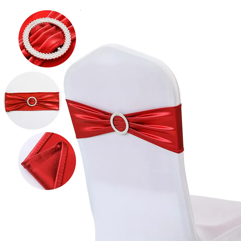 VitalCozy 100 Pcs Spandex Chair Sashes With Heart Shaped