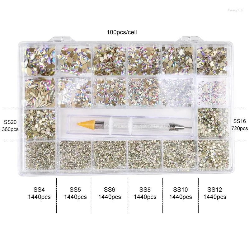 Crystal AB Rhinestones For 3D Nail Decoration Set Flatback Strass Shiny  Glass Gems For DIY Manicure From Beasy113, $41.25