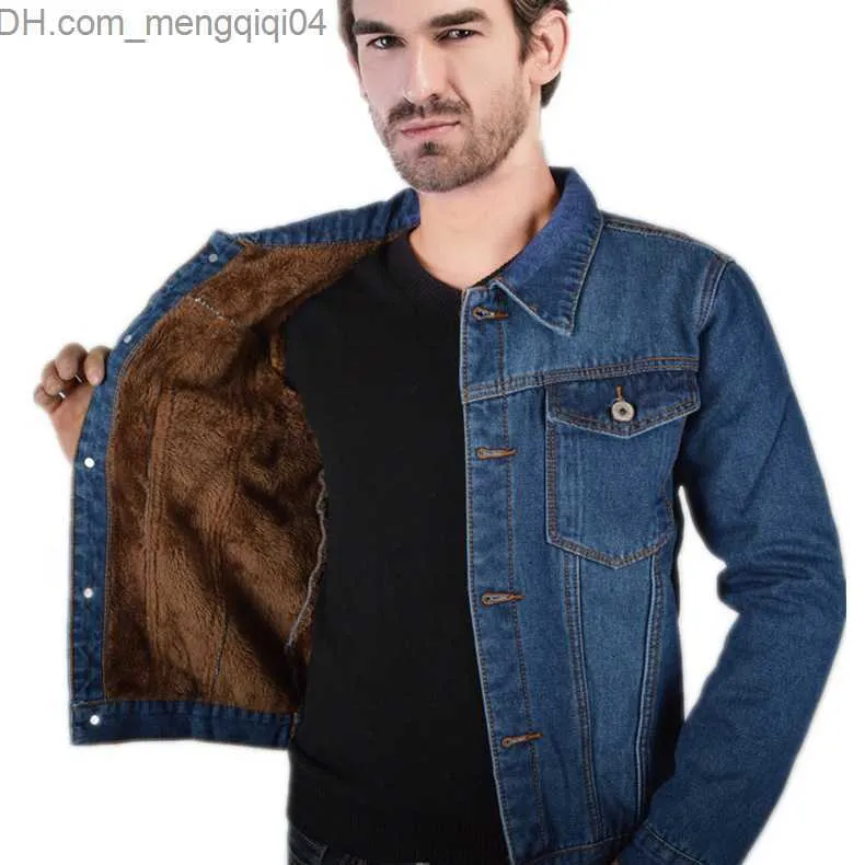 Men's Jackets Winter Jacket Men's 2023 Men's Jeans Jacket Warm Wool Vintage Slim Fit Jacket Fur Lining Denim Jacket Men's Thickened Velvet Z230816