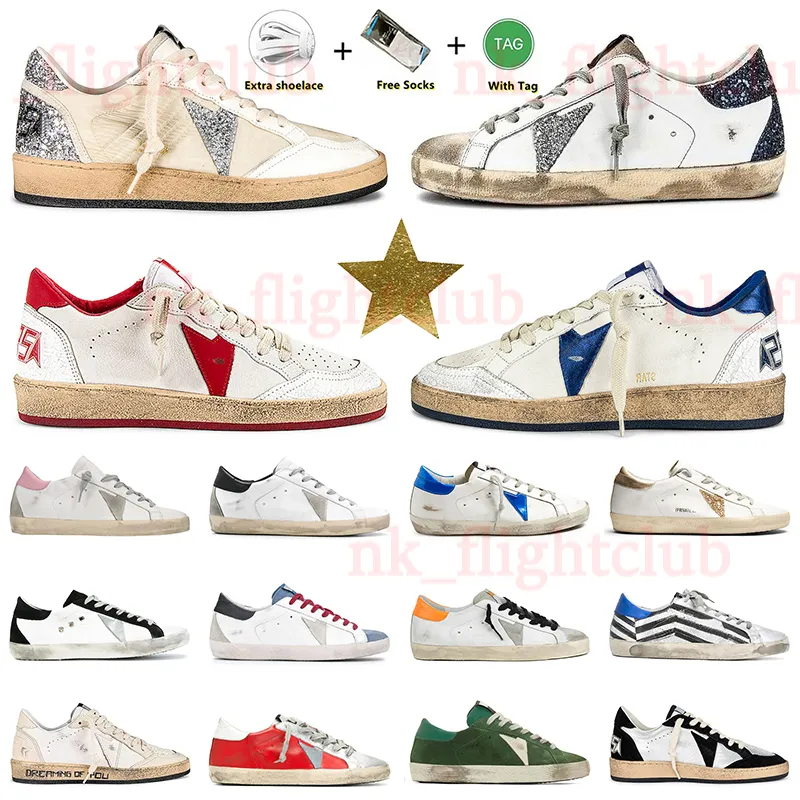 Golden Goose Sneakers Super-Star GGDB مصمم منصة سوبر ستار أحذية رجالية فاخرة السيدات Loafers إيطاليا الأسود والأبيض أحذية رياضية 【code ：L】