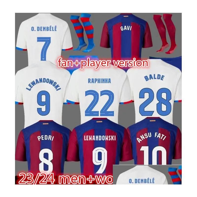 Yoga Outfit 22 23 24 Lewandowski Gavi Barcelonas Soccer Jerseys Pedri Rosalia R. Araujo Dembele Kit 2023 2024 Camisetas Raphinha Foo Dhj6I