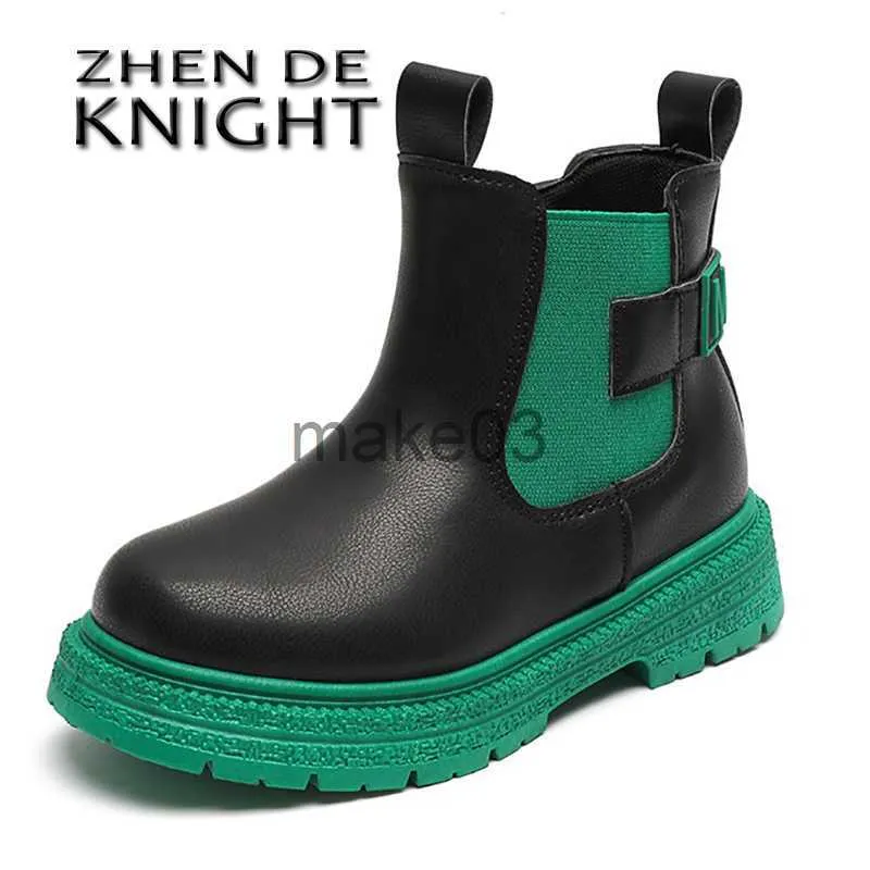 Buty buty dla dzieci 2023 Autumn New Girls 'Modna miękka dziecięcy, grube podeszwa krótkie buty Boys' Chimney Boots J230816