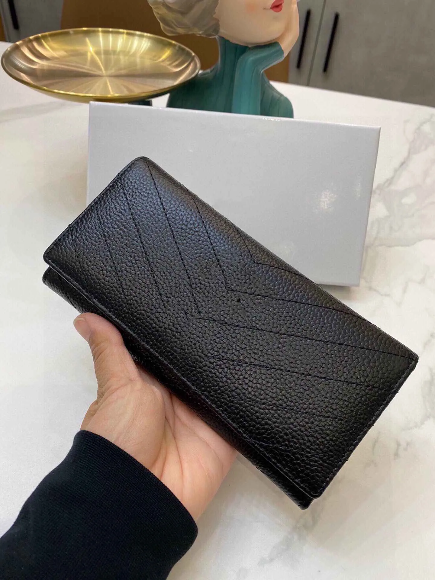 Högkvalitativ plånbokväska Designer Wallet Black Women Luxury Flap Coin Pures Designer Woman Handväskor Mens Purse Porte Monnaie