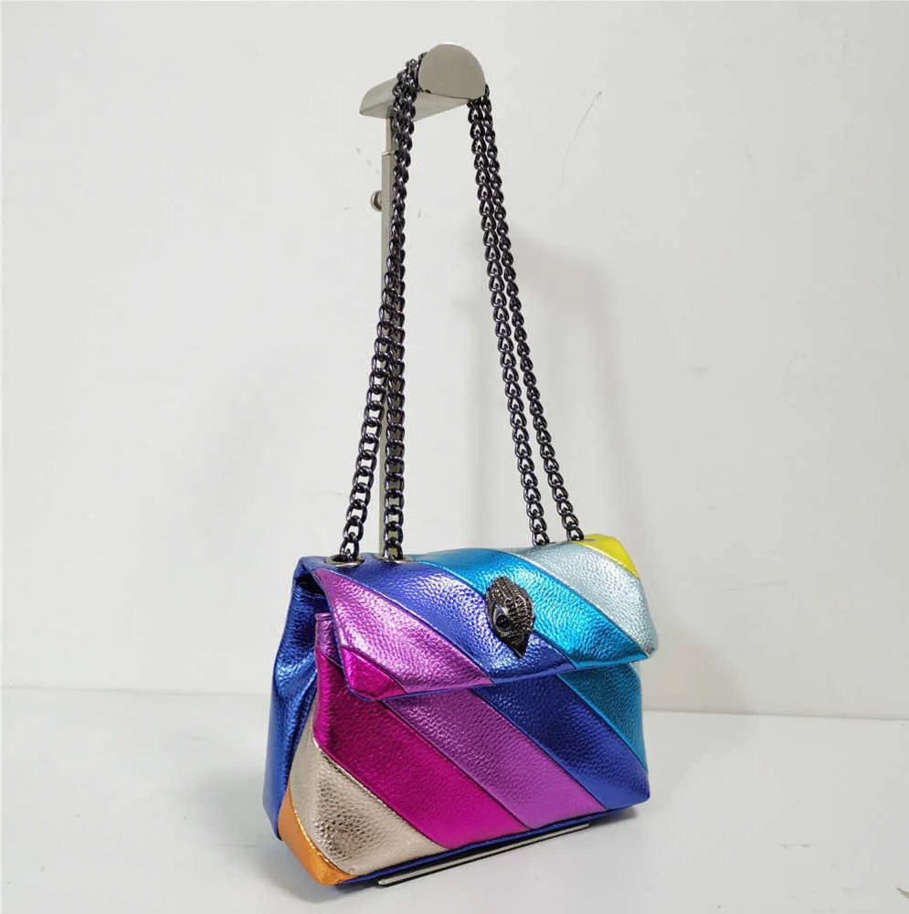 Kurt Geiger Bag Rainbow Women Handbag Jointing Colorful Cross Body Patchwork Clutch Fashion leisure