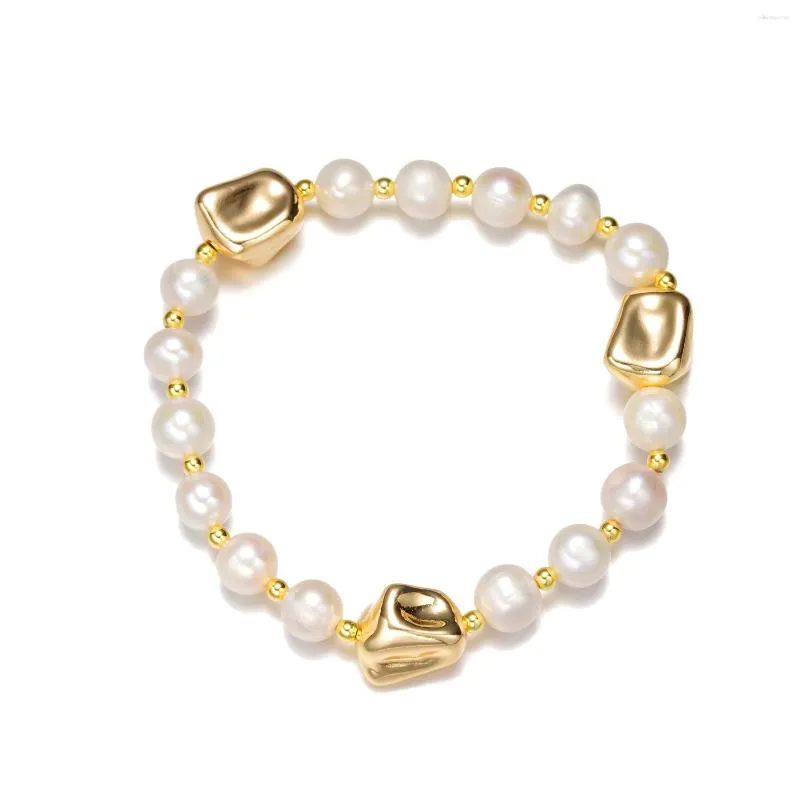 Strand Luxury Natural Freshwater Baroque Pearl нерегулярные металлические аксессуары браслеты для женщин моды для девочек подарки ювелирные изделия