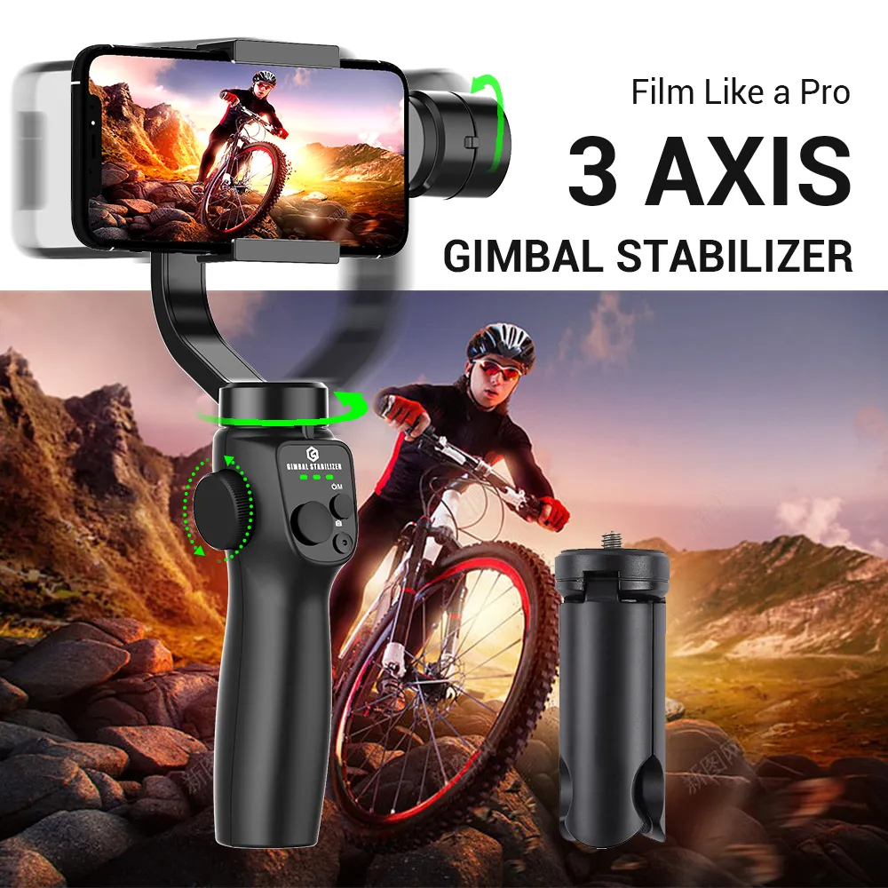 Stabilisatoren 3 Achse Gimbal Stabilisator für Smartphones App unterstütztes Gesicht Tracking Rad Zoomen Auto S Panoramic POS 230816