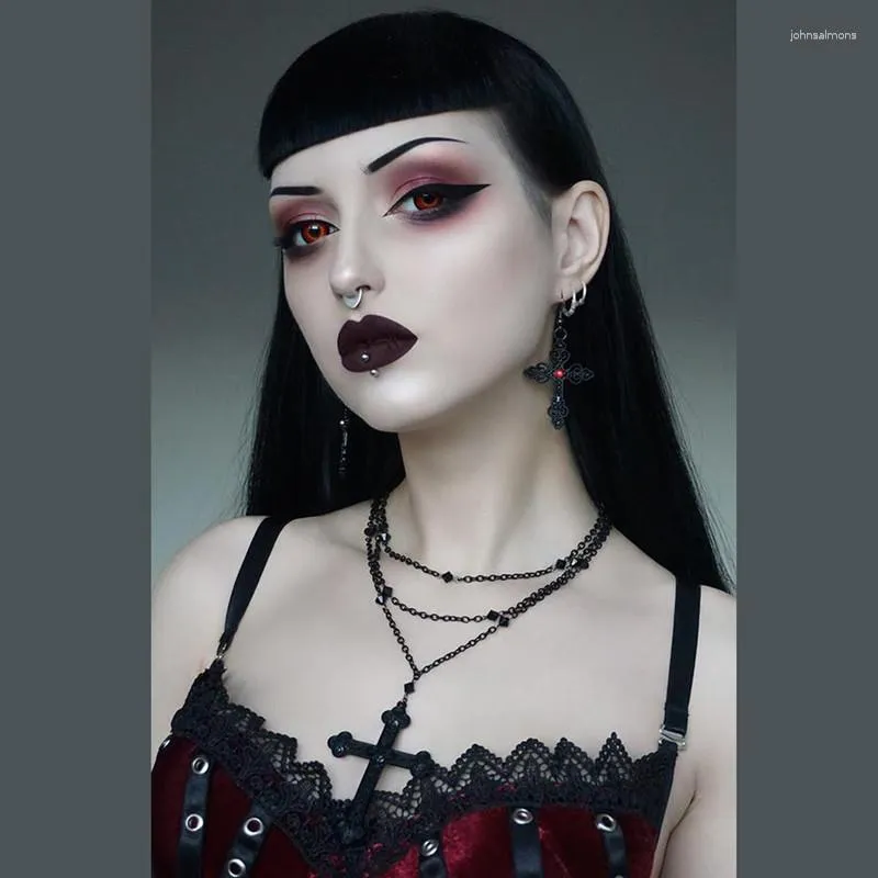 Collane a pendente crotta nera gotica collana lunga collana femminile maschile witchcraft punk hip hop gioielli hip hop accessori abbigliamento regalo