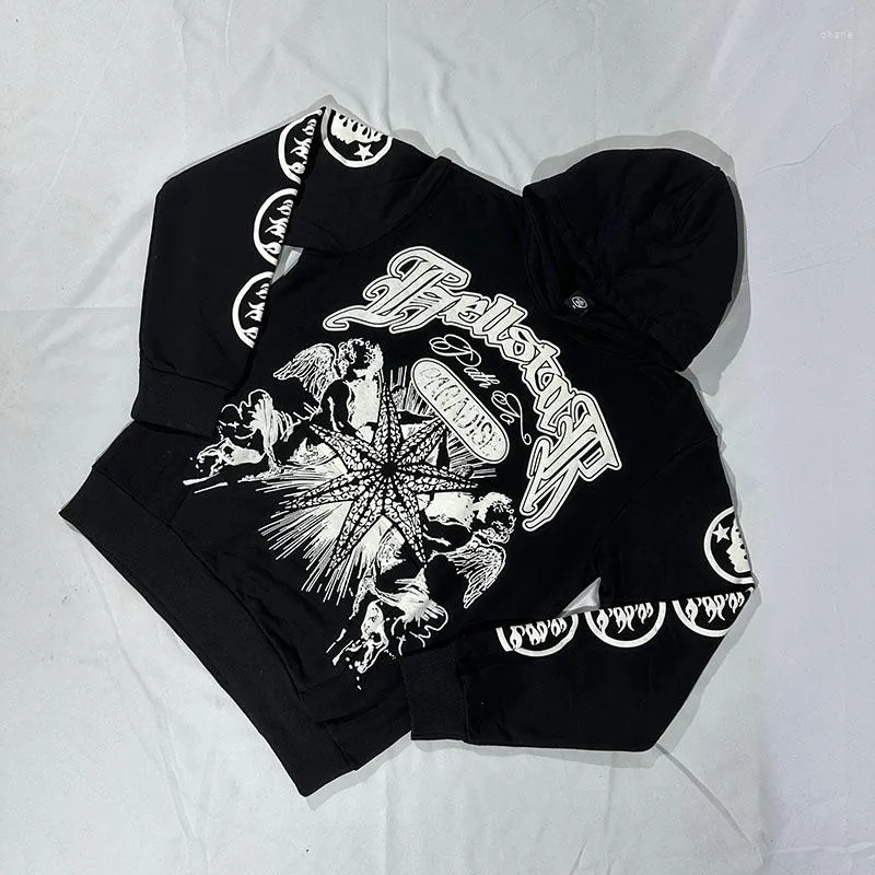 Men's Hoodies Oversized Hellstar Black Hooded Pullovers Casual Pure Cotton Men Women 1:1 Quality Logo Printing Hoodie