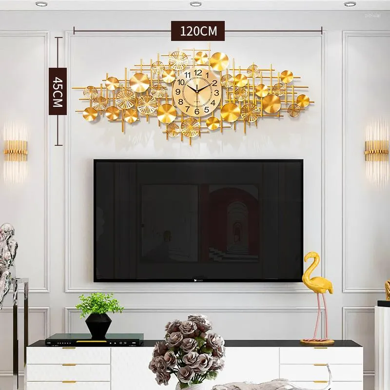 Modern Luxury Large Gold Wall Clock For Living Room Silent Artistic Metal  Design With Golden Finish Home Decor From Pipixiai, $183.84