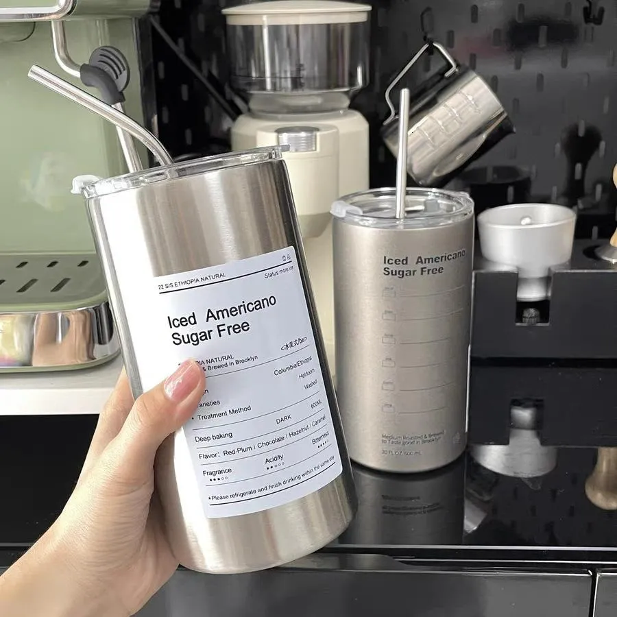 Mugs Coffee Cup Cup Thermos 304 из нержавеющей стали с двойной прокладкой Портативная портативная многоразовая in in in icemeric aemeric water bottle 230815