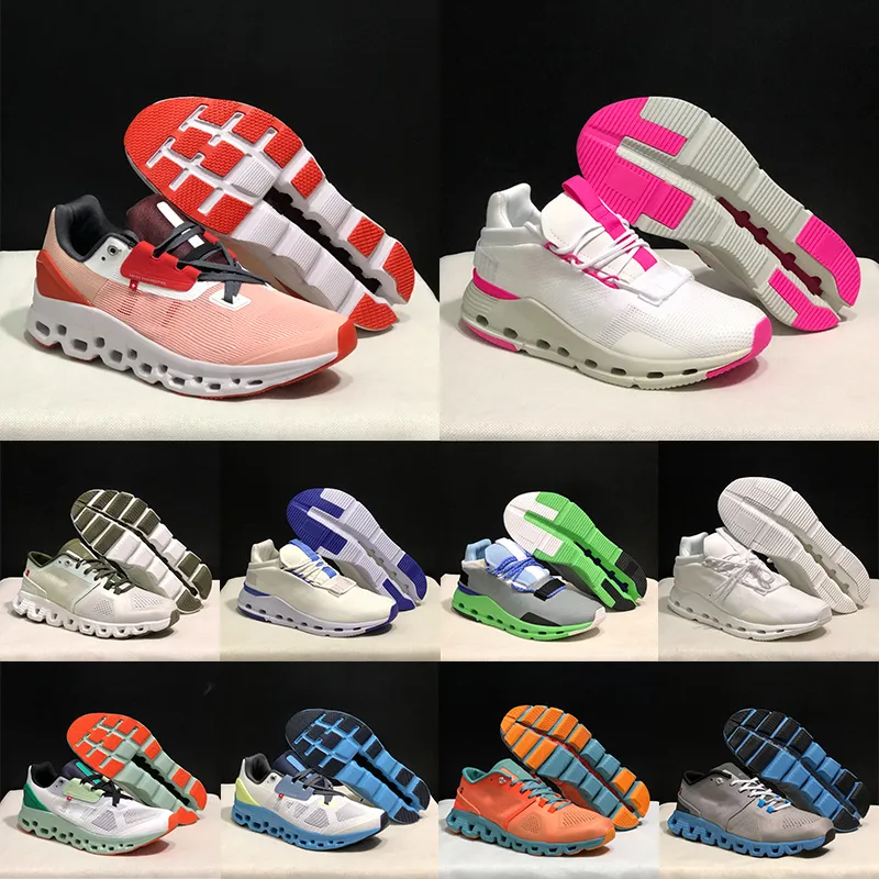 AAA: s toppkvalitet+ Cloud Nova Womens Pink Pear White Running Shoes Cloudnova Form Clouds Runners Stratus CloudMonster Mesh Tennis Mens Trainers Sport Sneakers