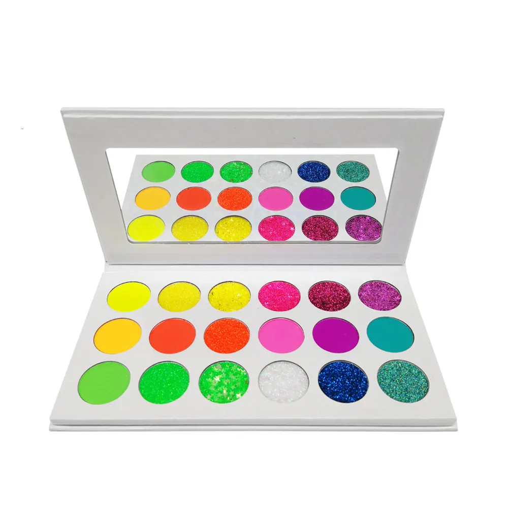 Eye Shadow Private Label 18 Colors Eyeshadow Palette Bright Glitters Neon Pigment Colorful Natural Makeup Custom 230815