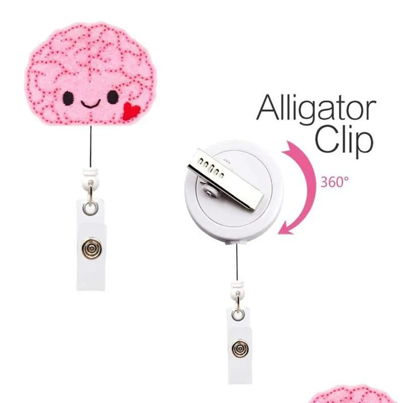 Other Fashion Accessories Doctors Nurse Office Brain Badge Reel Retractable Pl Id Lanyard Name Tag Card Holder Key Ring Chain Clips 75 Dhtew