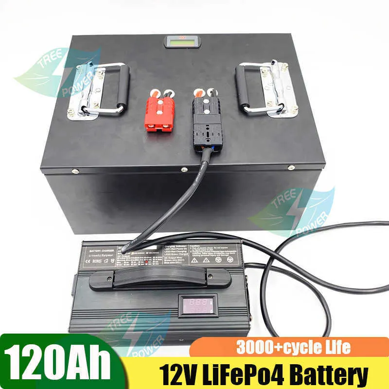 Lithium 12V 120AH LIFEPO4 Batterij Rocket Batterij 12V 120AH LIFEPO4 Batterij voor zonnegolfkar+ 10a Charger