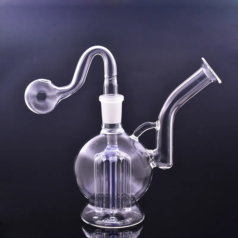 1pcs TORO Hookah Bubbler Glass Oil Burner Bongs 6 Arm Tree Perc Glass Water Pipe Dab Rigs with 14mm Joint Male Glass Oil Burner Pipe and Bowl