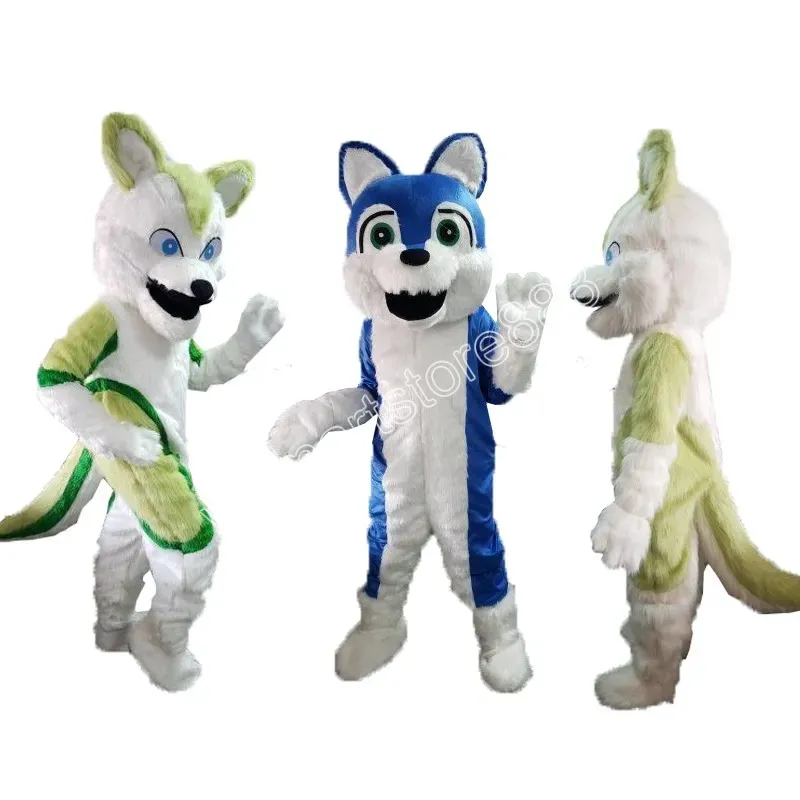 Dog Husky Wolf Fox Mascot Costuums Halloween Kerst evenement Rollenspel Kostuums Rolspel Dress Bur Set kostuum