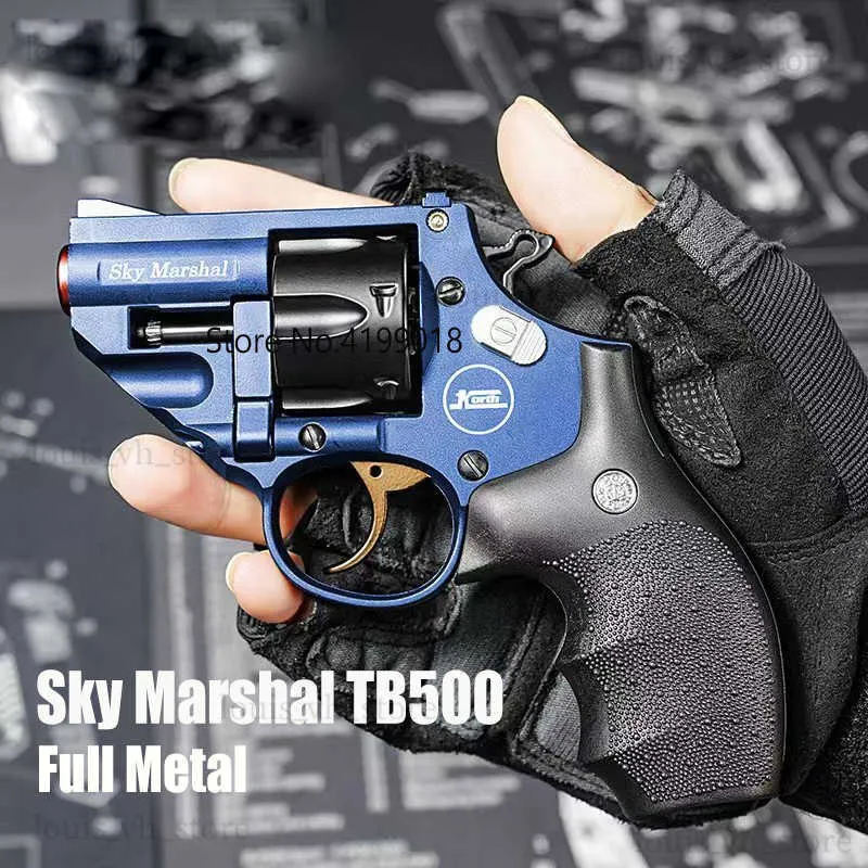 TB500 Sky Marshal Metalen Speelgoed Pistool Dubbelwerkende Revolver Launcher Terugslag Zachte Kogel Pistool Airsoft Pistola Voor Jongens T230816