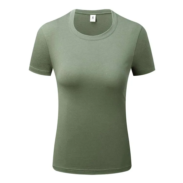 JXCJ 0005 # Round neck short sleeved women's 100% cotton